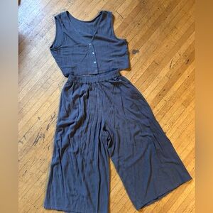 Fashion Brand Company Grey Linen Best and Pants